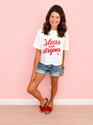 Stars & Stripes Crop T-shirt