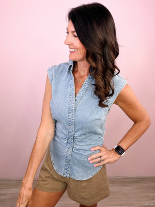 Sweetly Styled Denim Top