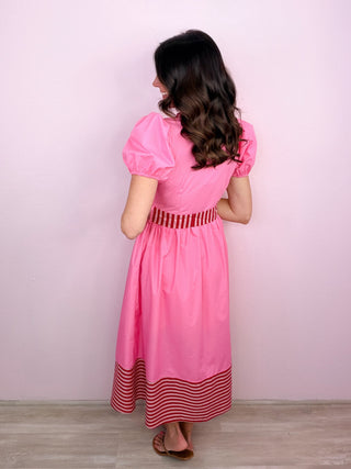 Signature Sweetheart Midi Dress (Pink)