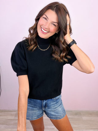 Chic Affair Sweater Top (Black)