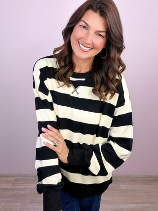 Main Stripe Rugby Style Sweatshirt