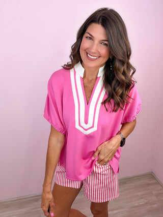 Effortless Details Top (Pink)
