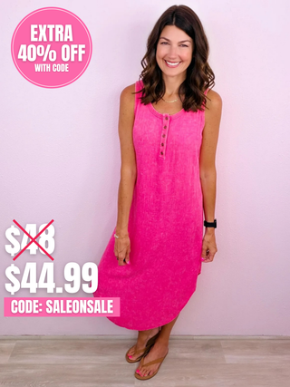 Simple Style Midi Dress (Pink)