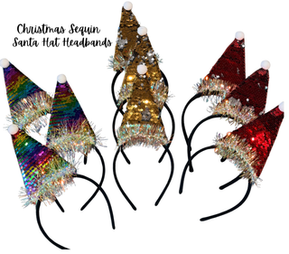 Christmas Sequins Santa Hat Headband