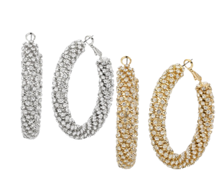 Time To Get Fancy Rhinestone Hoops