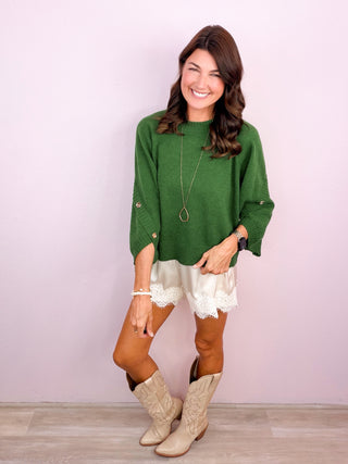 The Easy Elegance Sweater - Pine