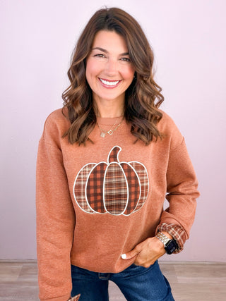 Plaid for Pumkin Season Sweatshirt Pullover