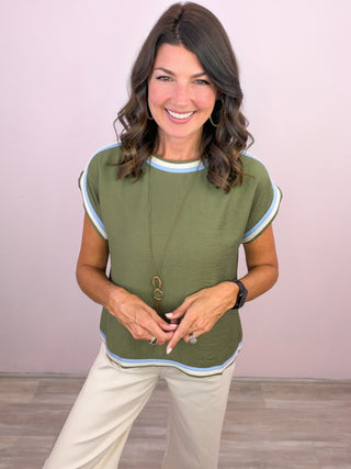 Seeking Transition Top - Olive