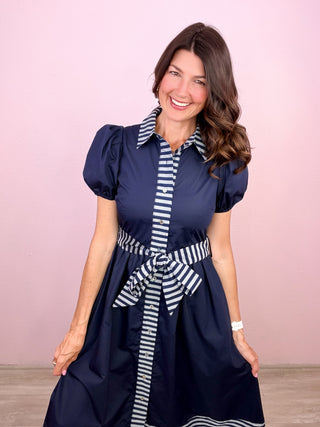 Signature Sweetheart Midi Dress (Navy)