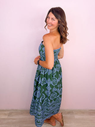 Villa Bella Midi Dress (Hunter)