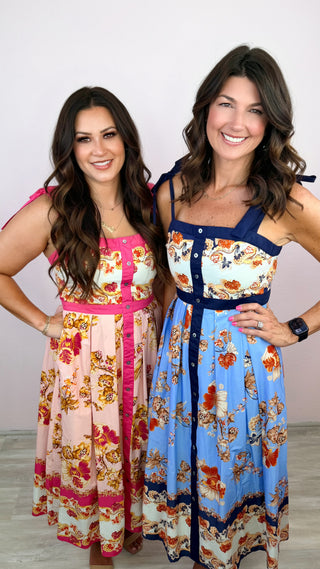 Sweet Magnolia Midi Dress (Navy)