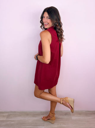 Signature Shift Dress (Crimson)