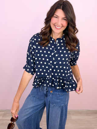 Dot & Darling Top (Navy)