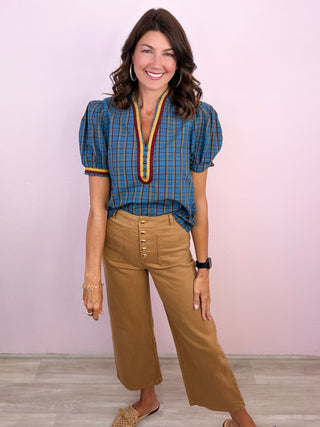 Plaid Perspective Top