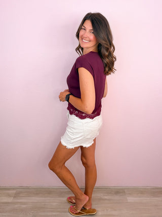 Effortless Class Top (Burgundy)