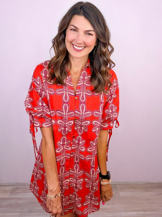 Effortlessly Bold Dress (Brick)