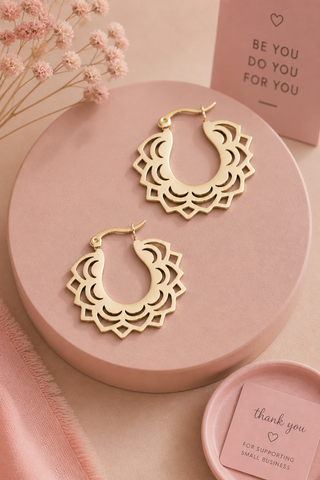 Intricate Edge Hoops