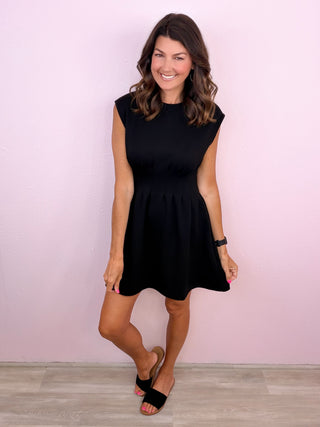 Elevated Throw On Dress (Black)