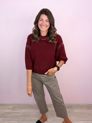 Added Edge Sweater (Burgundy)
