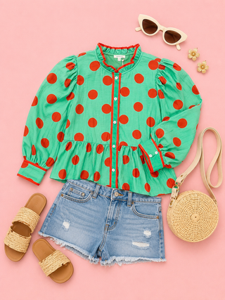 Spot On Blouse (Green)