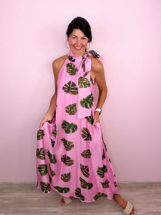 Island Breeze Halter Maxi Dress