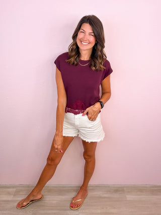 Effortless Class Top (Burgundy)
