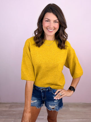 Everyday Luxe Knit Top (Chartreuse)