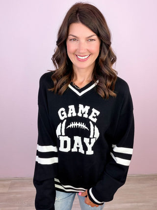 Game Day Varsity Sweater (Black)