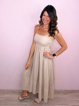 Sweet Simplicity Midi Dress (Sand)
