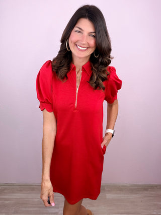 Charming Meets Casual Dress (Red)