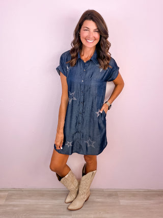 Stars Align Tencel Shirt Dress
