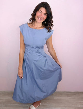 Ruched Waist Midi Dress