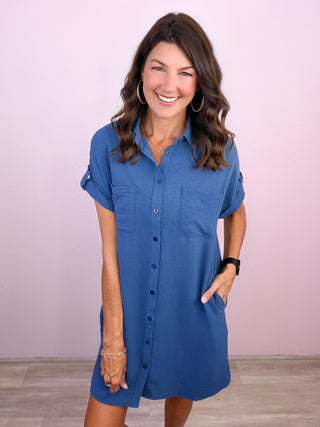 All Agendas Shirt Dress (Denim)