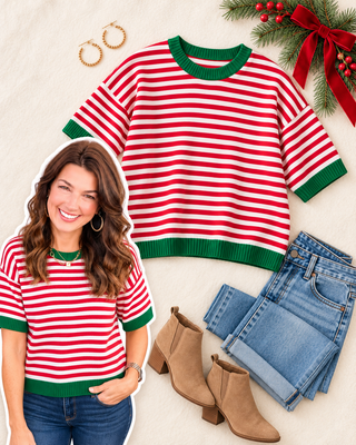 Candy Cane Cutie Sweater Top