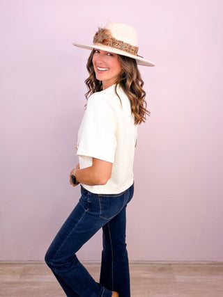 Horsebit of Charm Top - Snow Ivory