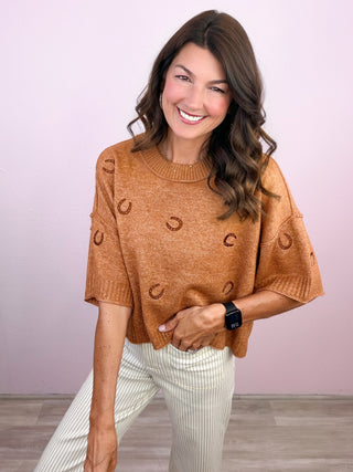 Lucky You Shortsleeve Sweater Top