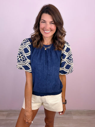The Something Special Crochet Sleeve Top