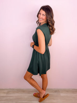 Elevated Throw On Dress (Forest)