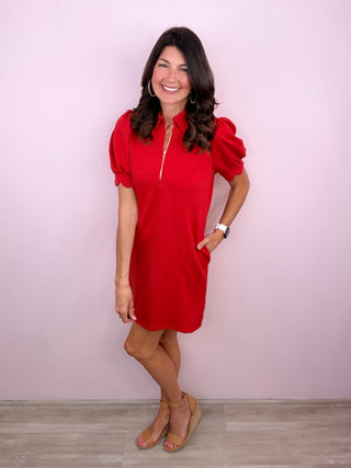 Charming Meets Casual Dress (Red)