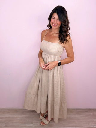 Sweet Simplicity Midi Dress (Sand)