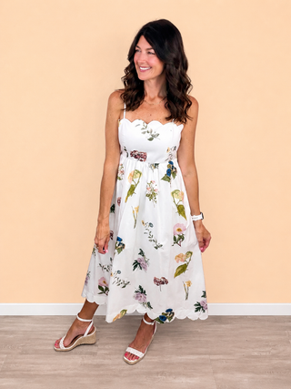 Sweet Escape Midi Dress (Ivory)