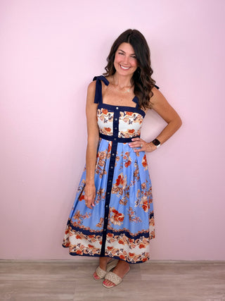 Sweet Magnolia Midi Dress (Navy)