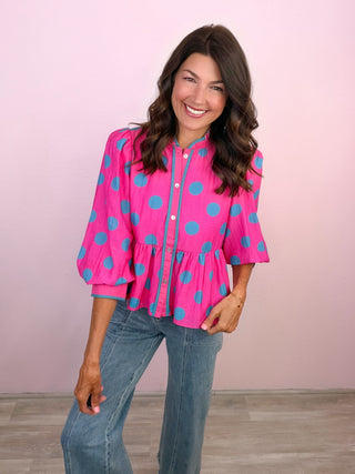 Spot On Blouse (Pink)