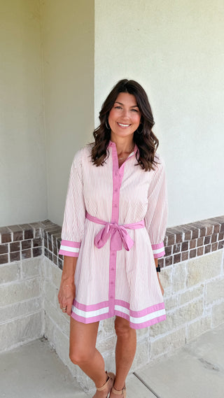 Sweet & Striped Dress (Pink)