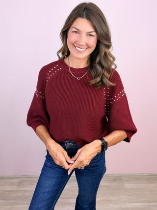 Added Edge Sweater (Burgundy)
