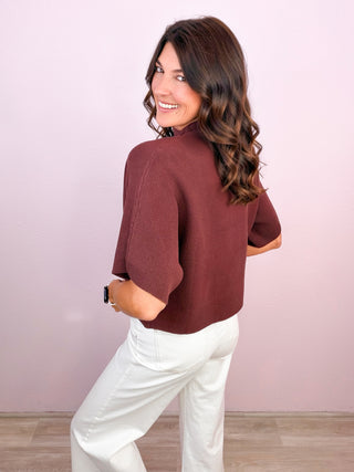 Sleek Moments Mock Neck Sweater Top