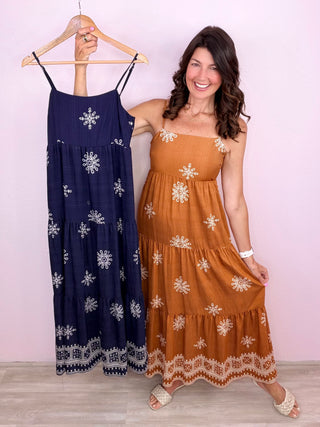 Border Print Maxi Dress