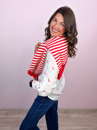 Social Stripe Sweater (Red)