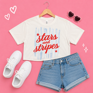 Stars & Stripes Crop T-shirt