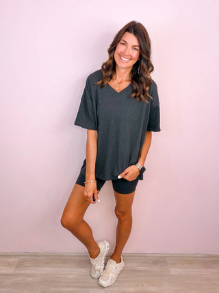 Off-Duty Relaxed Shorts Set - Charcoal